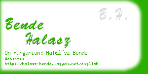 bende halasz business card